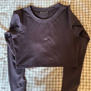 437 Brown Long Sleeve workout top